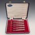 1973 British Vintage Sterling Silver Handle Dessert Fork x6 Harrison Brothers Case Included